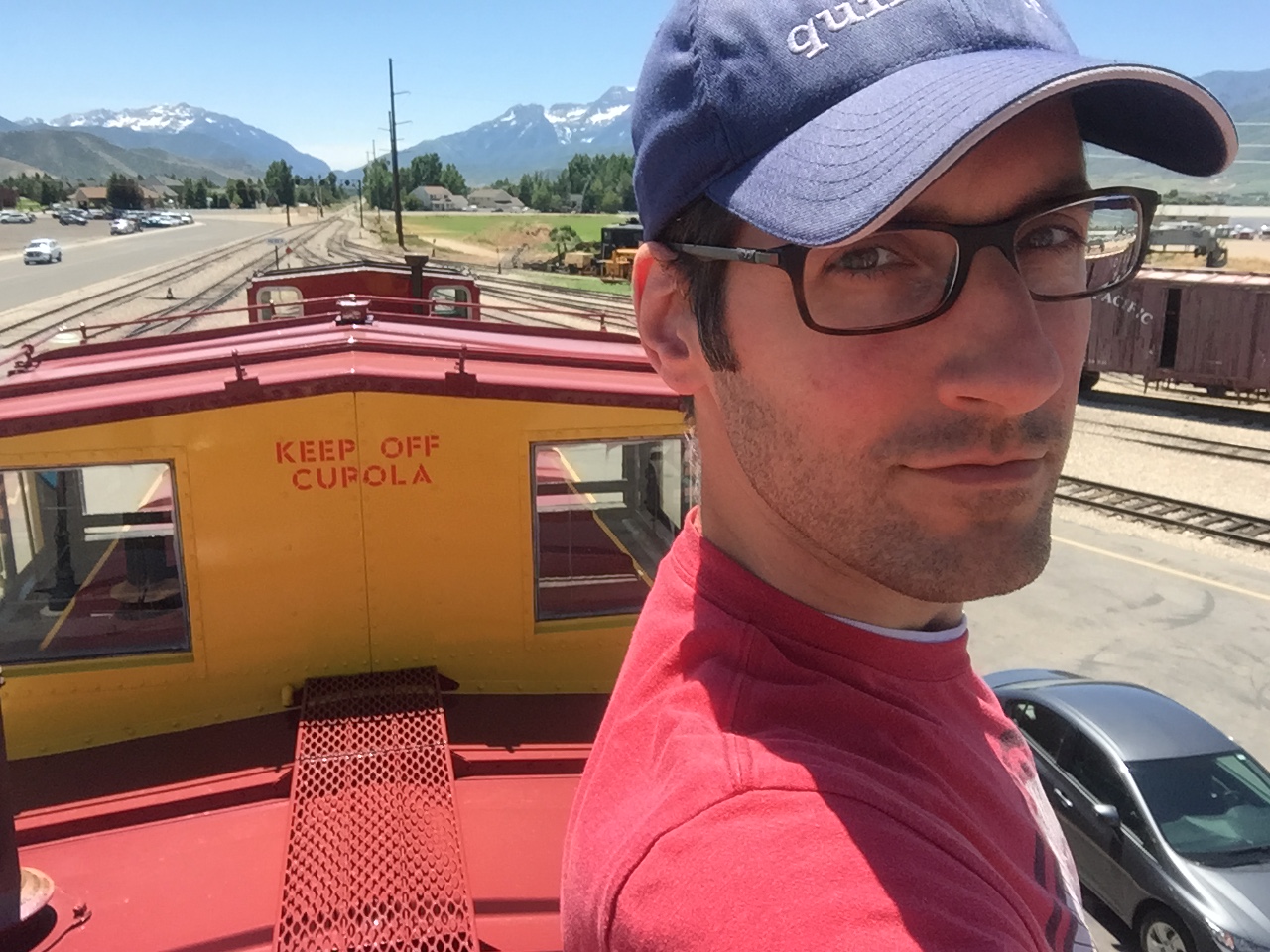 Stephen Godfrey on a train in Heber Utah